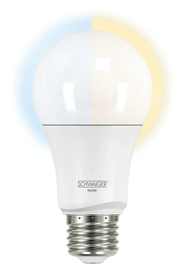 Schwaiger Lampadina Smart LED E27 9W bianco caldo-freddo