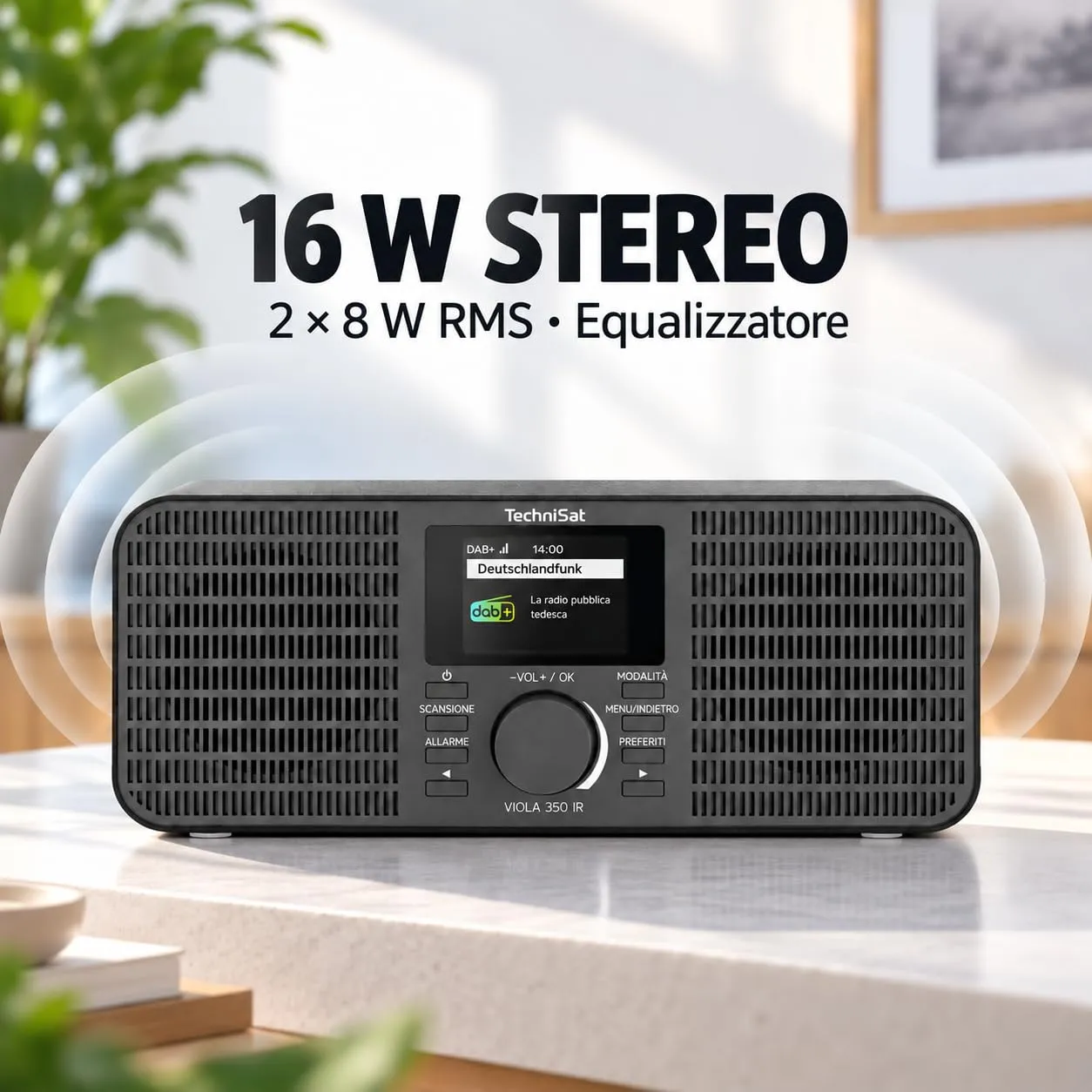 TechniSat Viola 350 IR radio internet DAB+ nero