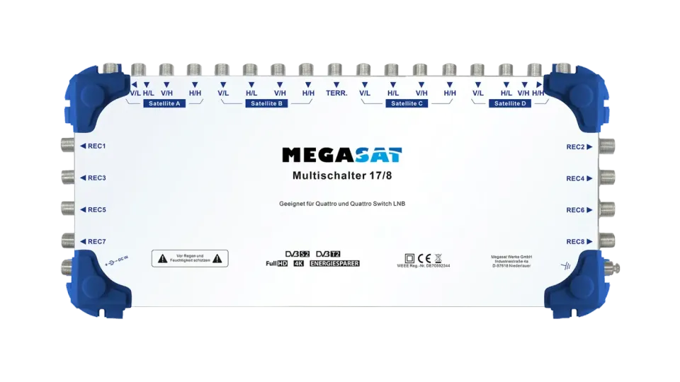Megasat Multiswitch 17/8 centralino 8 uscite sat
