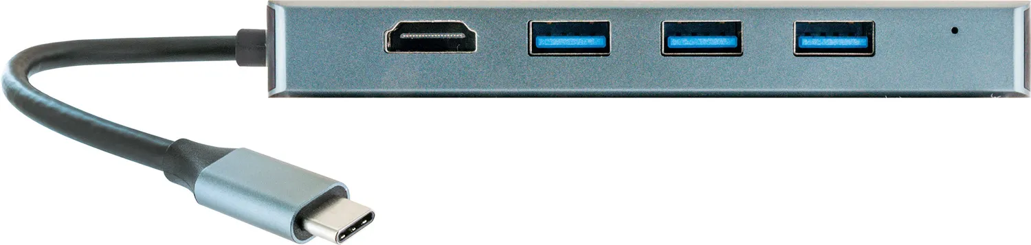 Schwaiger Adattatore Hub USB-C Multiporta HDMI 4K Grigio