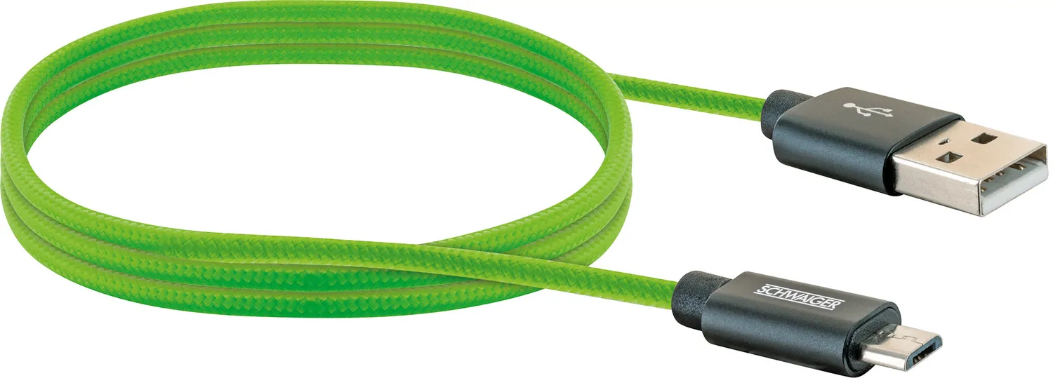 Schwaiger cavo micro USB 1,2 m nylon ricarica 2,4A