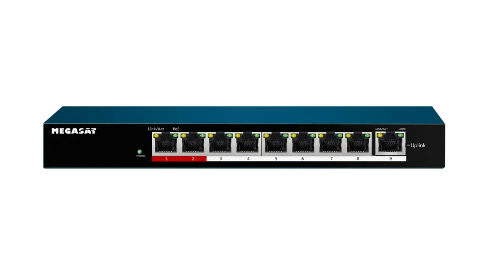 Megasat Switch POE 900 switch PoE 8 porte videosorveglianza