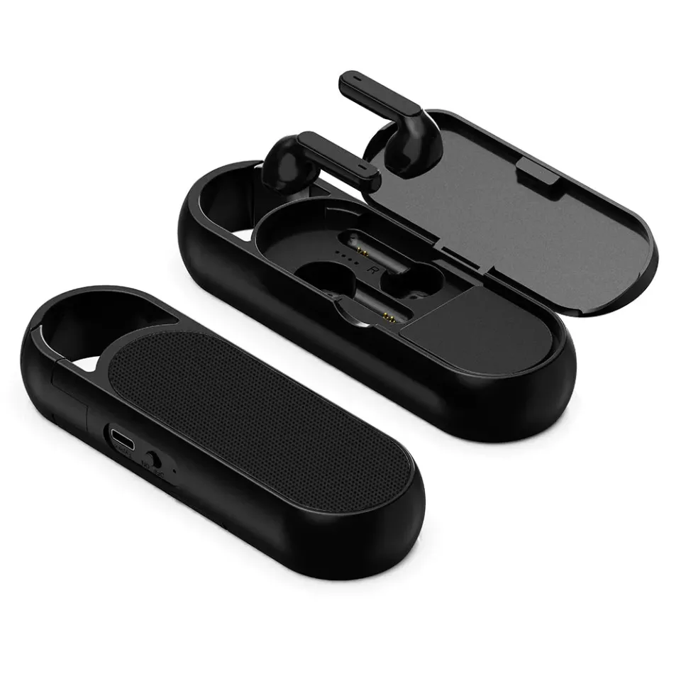 Schwaiger Auricolari TWS Bluetooth con Custodia Speaker neri