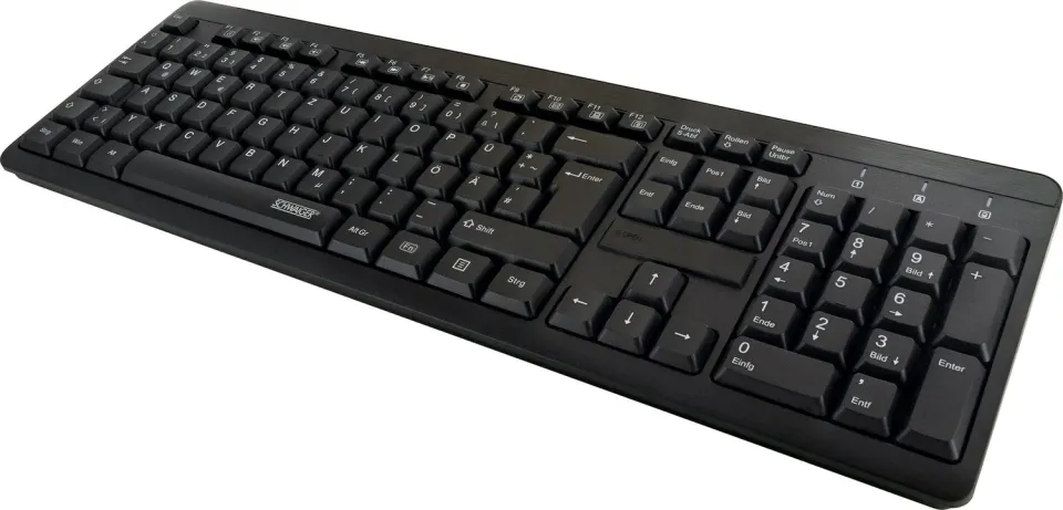 Schwaiger Tastiera wireless QWERTZ nera 104 tasti