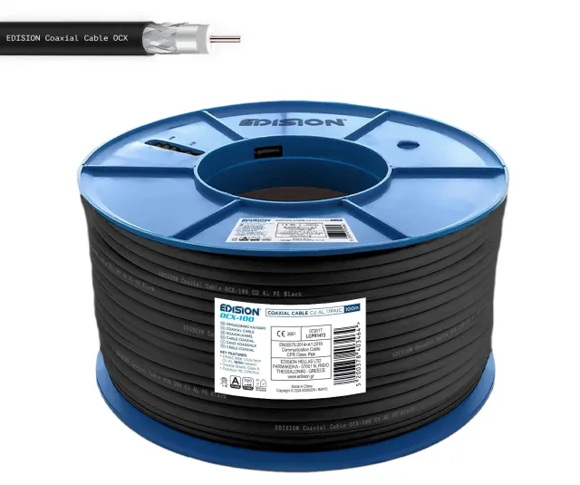 Edision OCX-100 Cavo Coassiale 100m Nero da Esterno