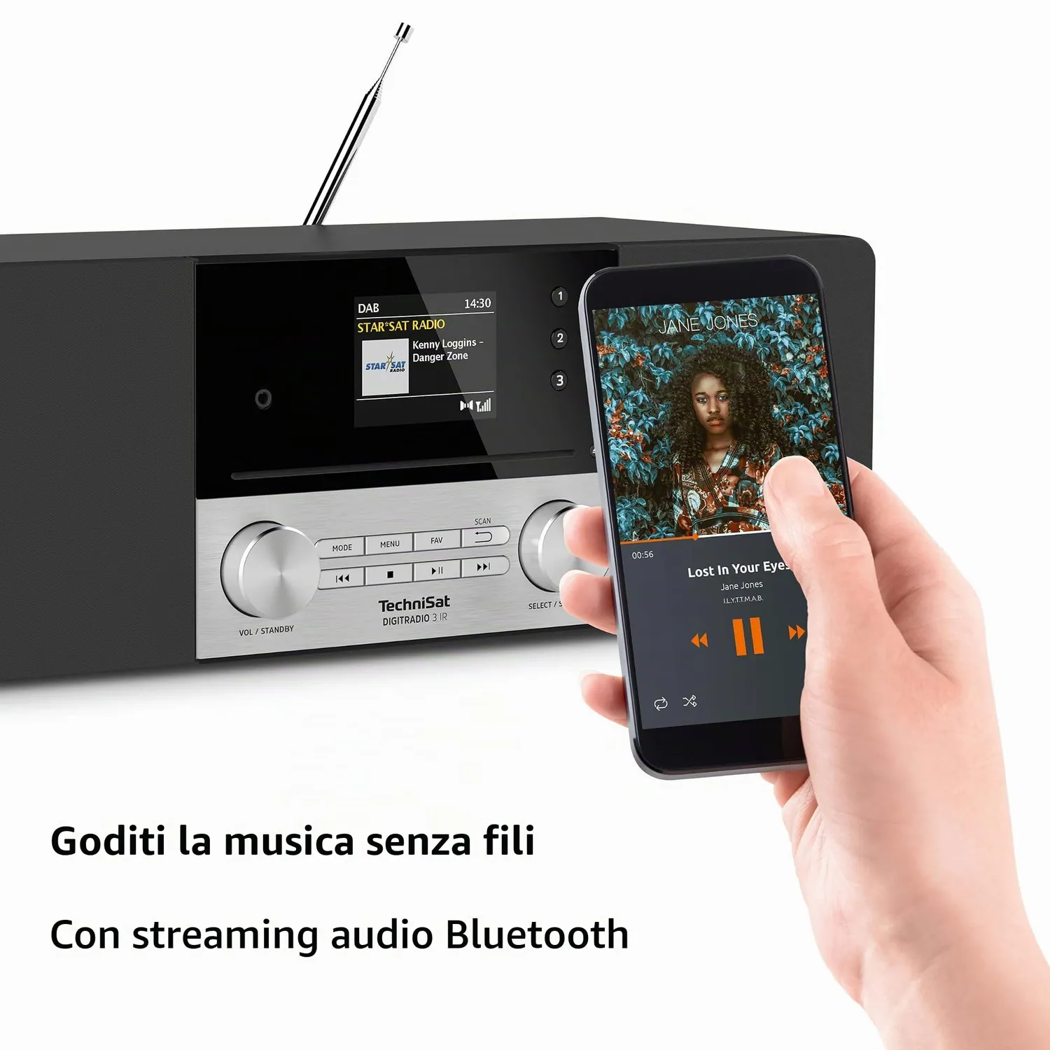 TechniSat DigitRadio 3 IR Radio DAB CD Nero Argento