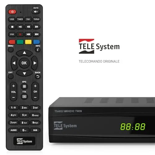 TELE System Telecomando Originale TS6822 FACILE/01 T2HEVC