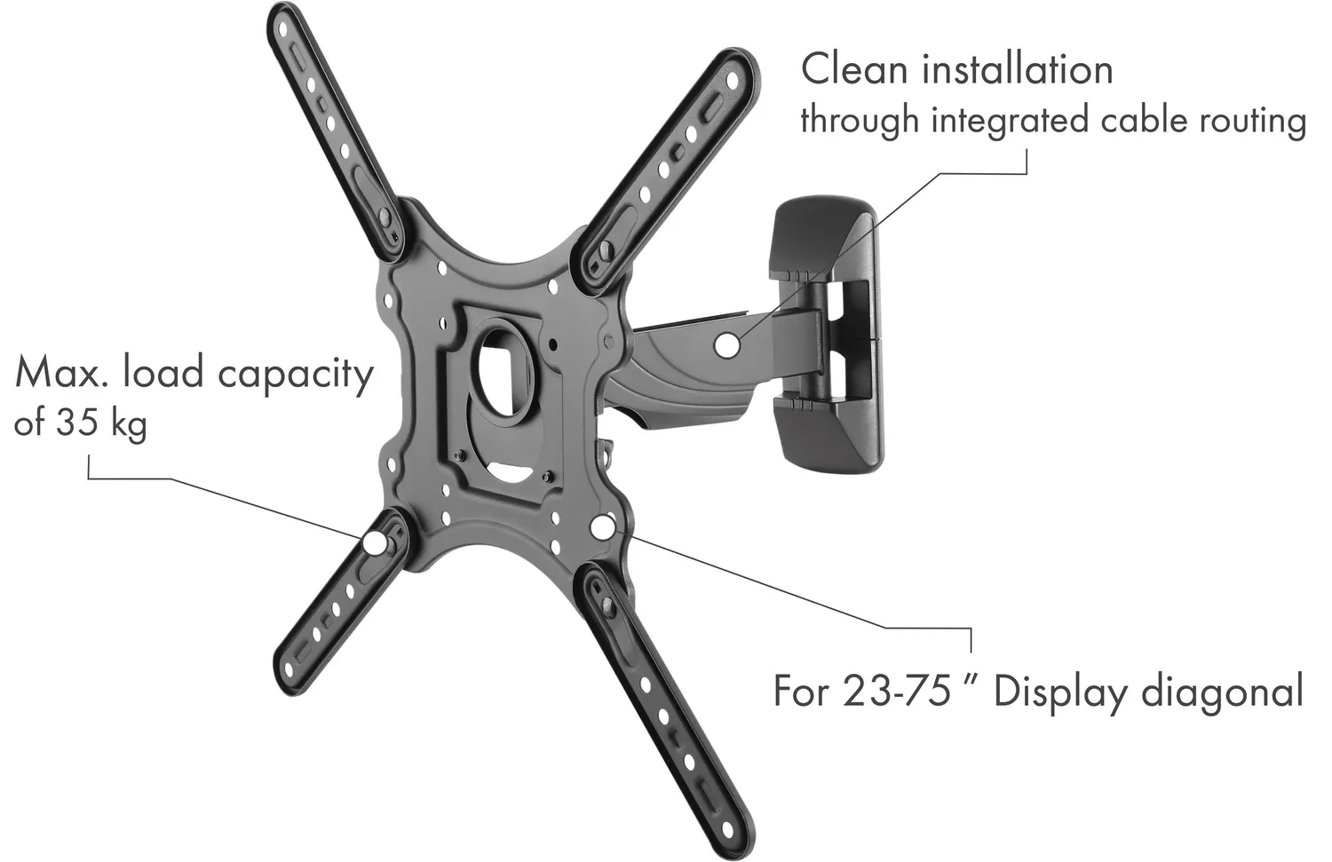 Schwaiger supporto TV 23-75 pollici snodato nero