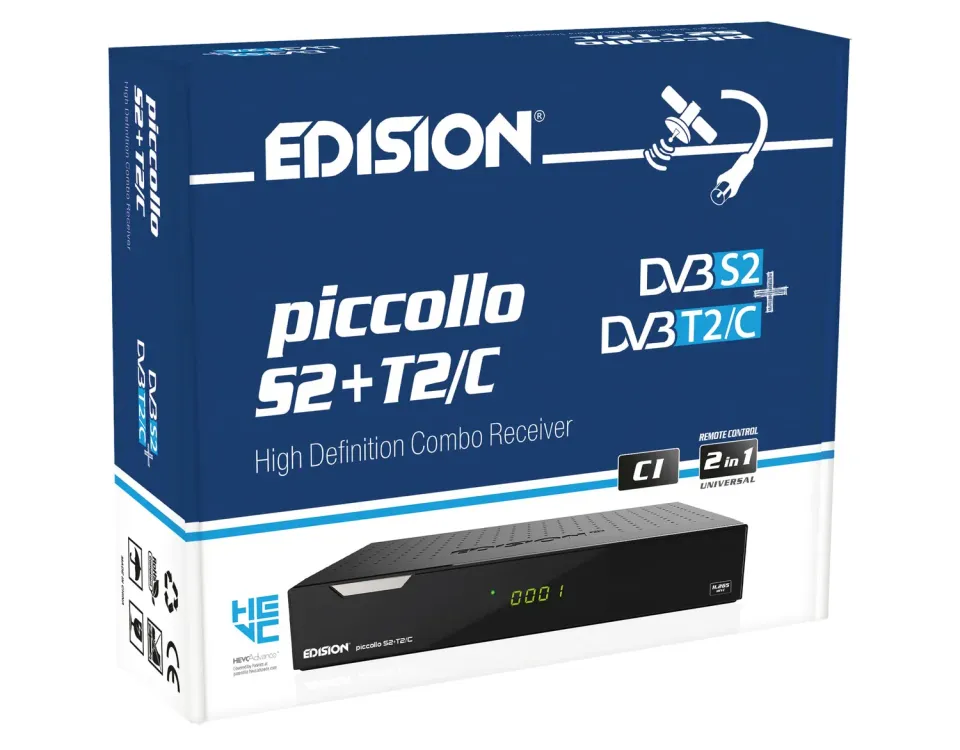 Edision Piccollo S2+T2/C decoder combo HD H.265