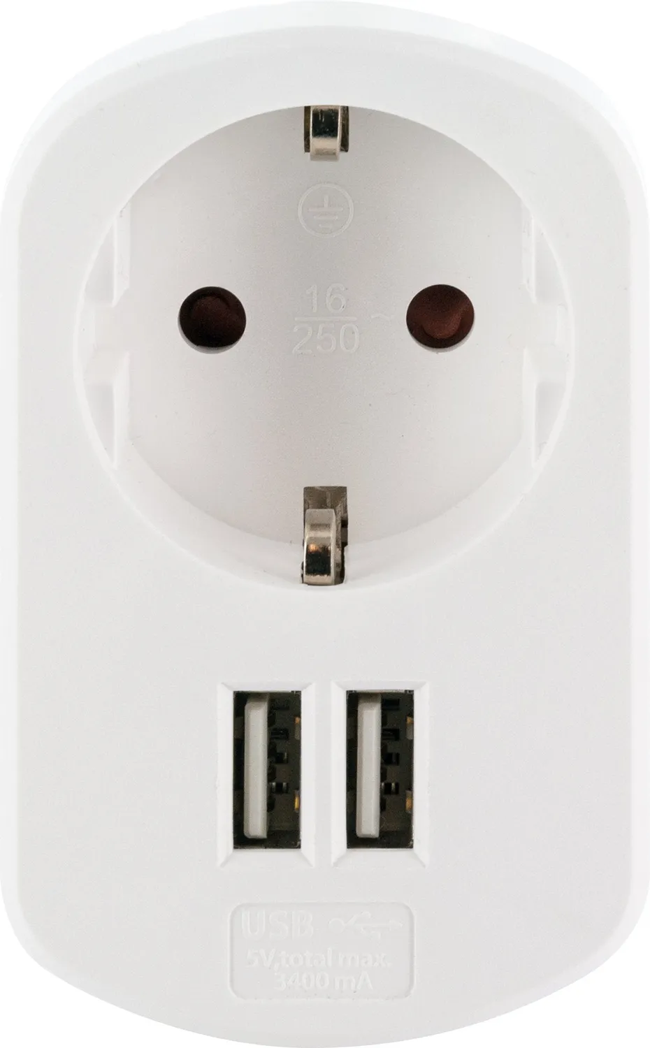 Schwaiger Caricatore 230V USB 2x USB-A presa passante