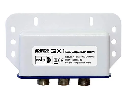 Edision Switch DiSEqC 2/1 Commutatore Satellitare HDTV