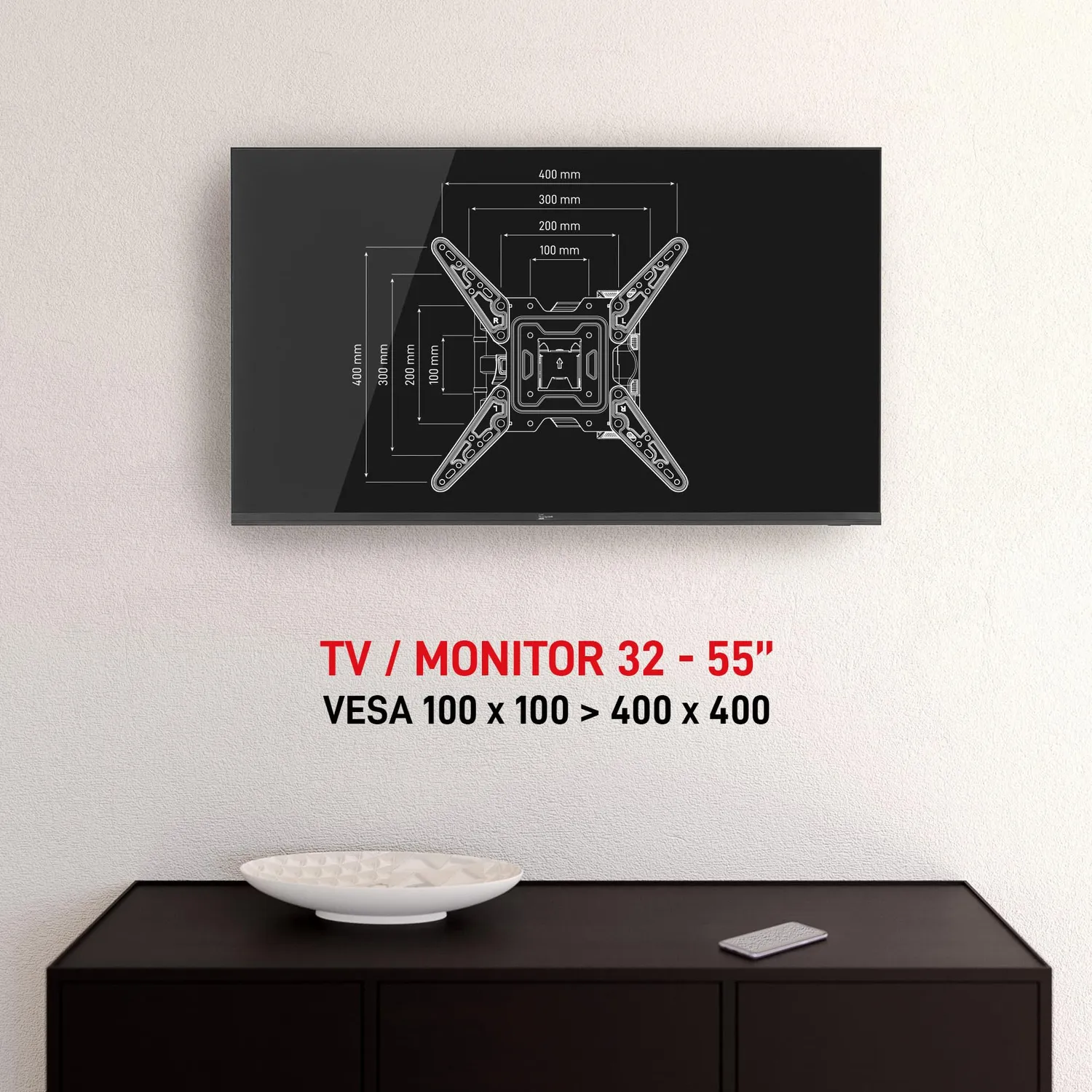 TELE System supporto TV 32-55 pollici braccio VESA