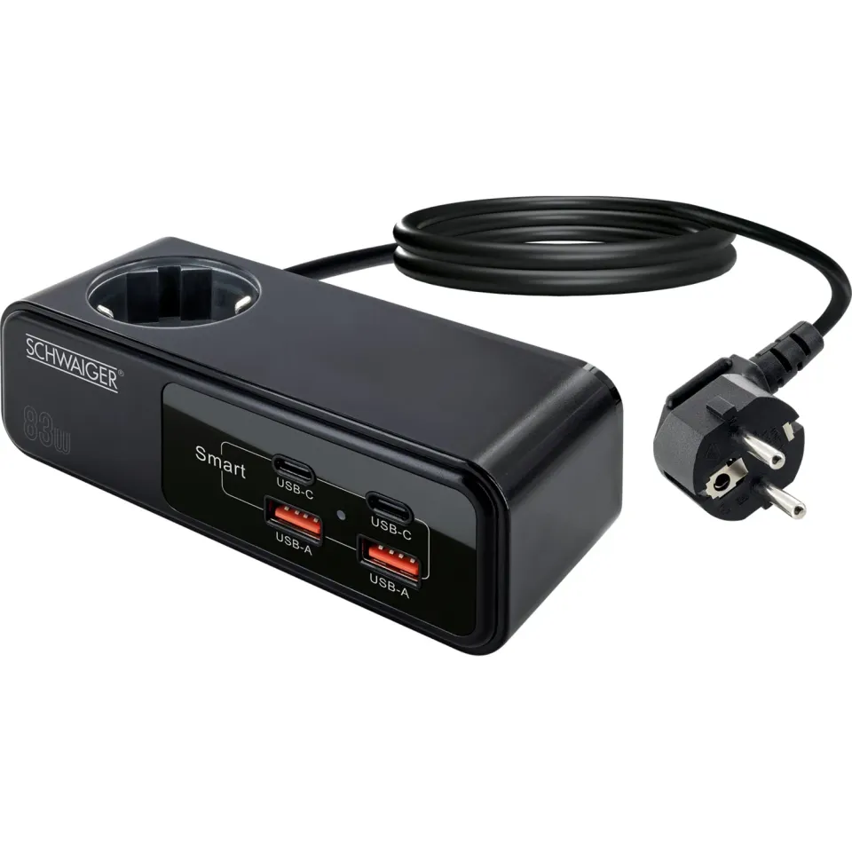 SCHWAIGER LADV4115 Multipresa 83W USB-C 1,5 m