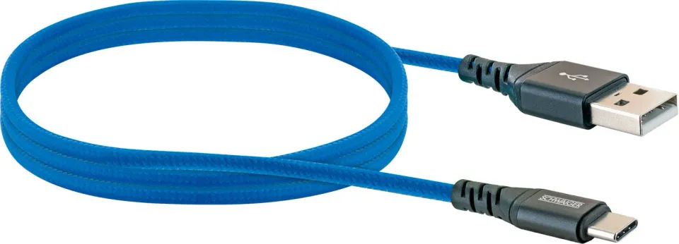 SCHWAIGER Cavo USB-C nylon 1,2 m nero 3A