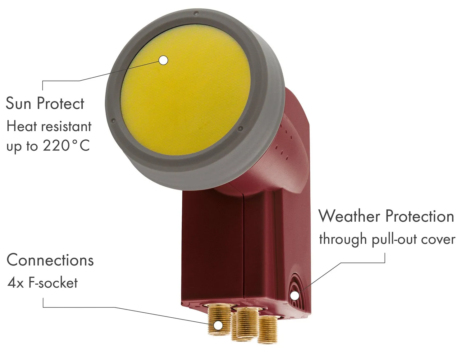 SCHWAIGER LNB Quad Sun Protect 4 uscite mattone