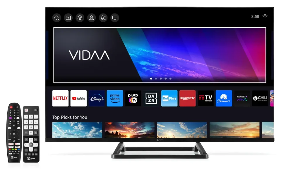 TELE System TS32FL SMV13 Smart TV 32" Vidaa frameless tivusat