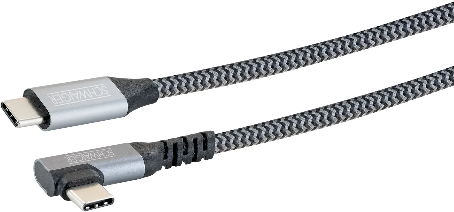 Schwaiger cavo USB-C 1,2 m spina angolata ricarica