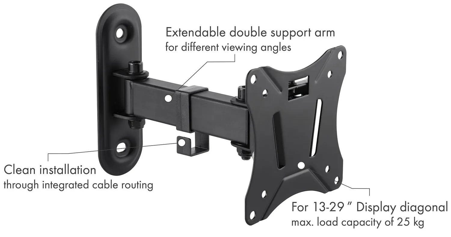 Schwaiger Motion 2 supporto TV snodato 29" VESA 100 nero