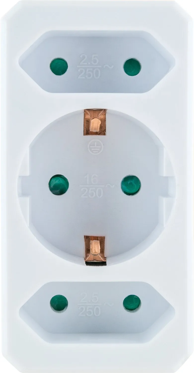 Schwaiger Adattatore Triplo 3 Prese Bianco Nero