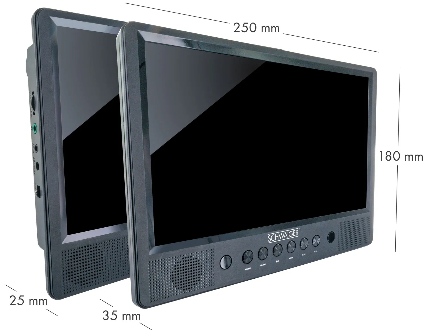 Schwaiger Lettore DVD Portatile 2 Schermi 10" Auto