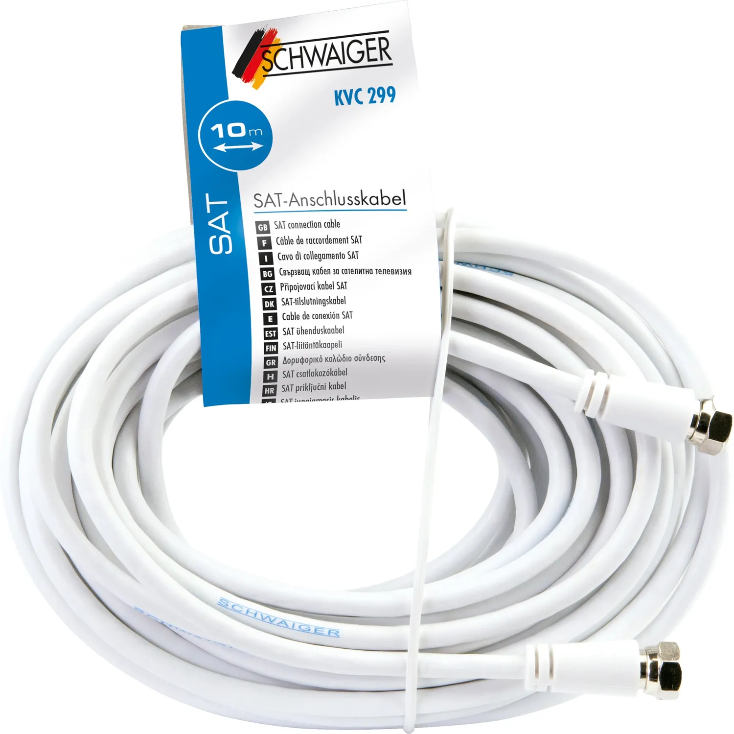 Schwaiger Cavo SAT 75 dB F-F 1,5 m Bianco