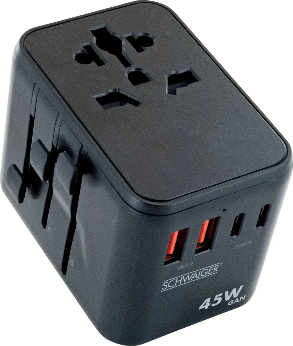 Schwaiger Adattatore Viaggio con USB universale