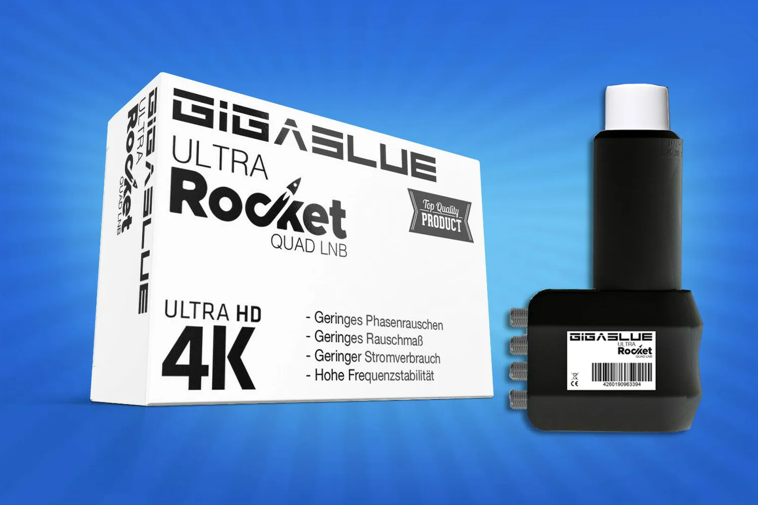 GigaBlue Ultra Rocket Quad LNB 4 uscite 0,1dB