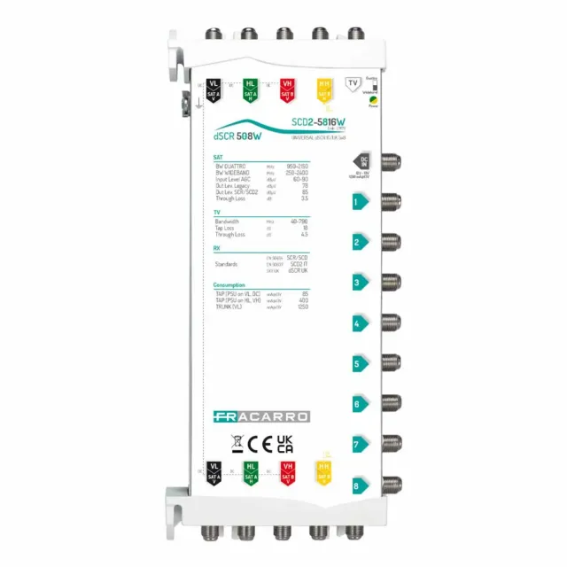 Fracarro SCD2-5816W multiswitch dCSS 8 uscite in cascata
