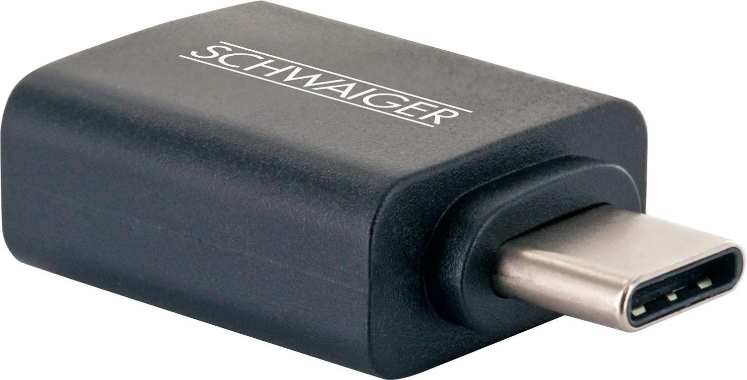 Schwaiger Adattatore USB-C USB-A Nero