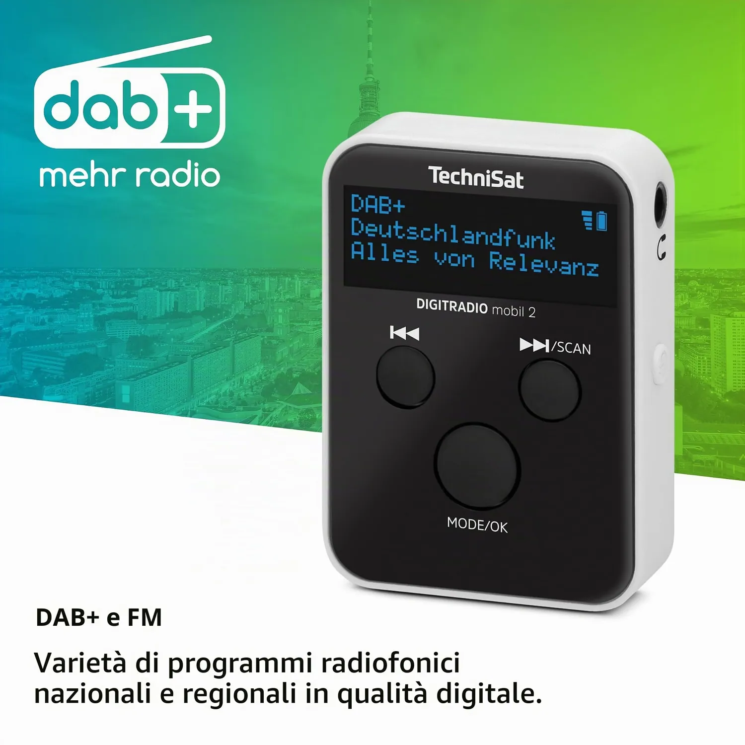 TechniSat DIGITRADIO mobil 2 mini radio DAB+ portatile