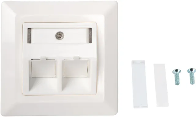 Schwaiger Keystone scatola presa rete 2 moduli bianca