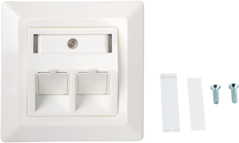 Schwaiger Keystone scatola presa rete 2 moduli bianca