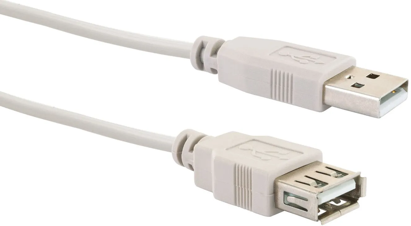 SCHWAIGER Prolunga USB 2.0 da 2 m Grigio Chiaro