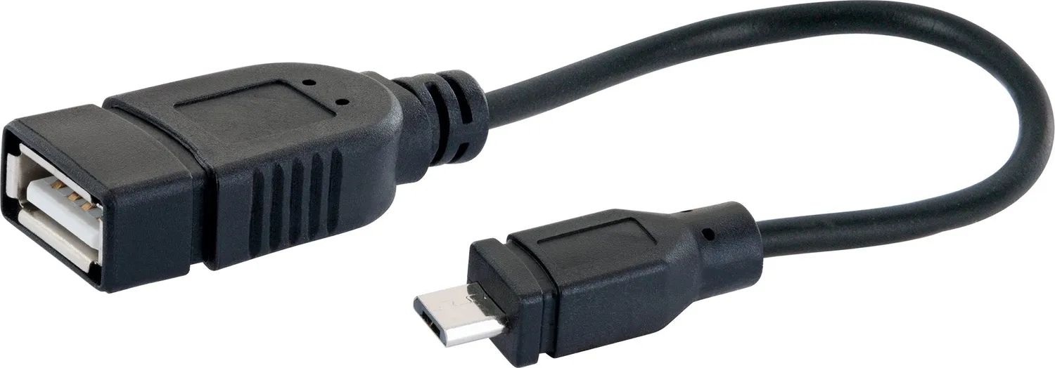 Schwaiger Cavo Adattatore OTG Micro-USB USB-A 0,1 m Nero