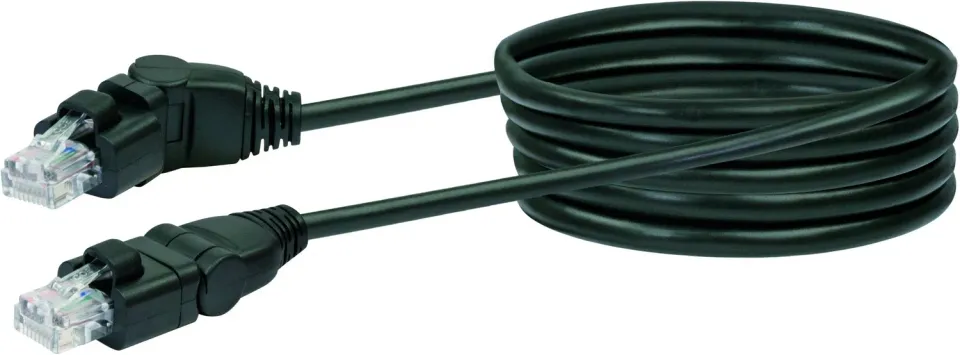 SCHWAIGER CAT 5e cavo di rete 2 m nero girevole