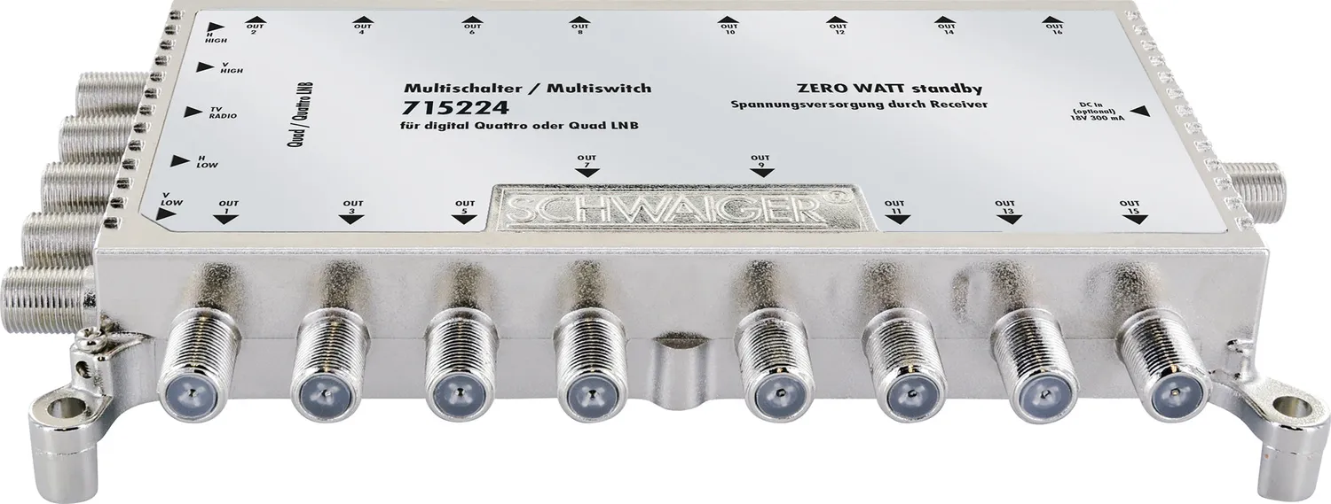 Schwaiger Multiswitch 5x16 per 16 Utenze Quad LNB