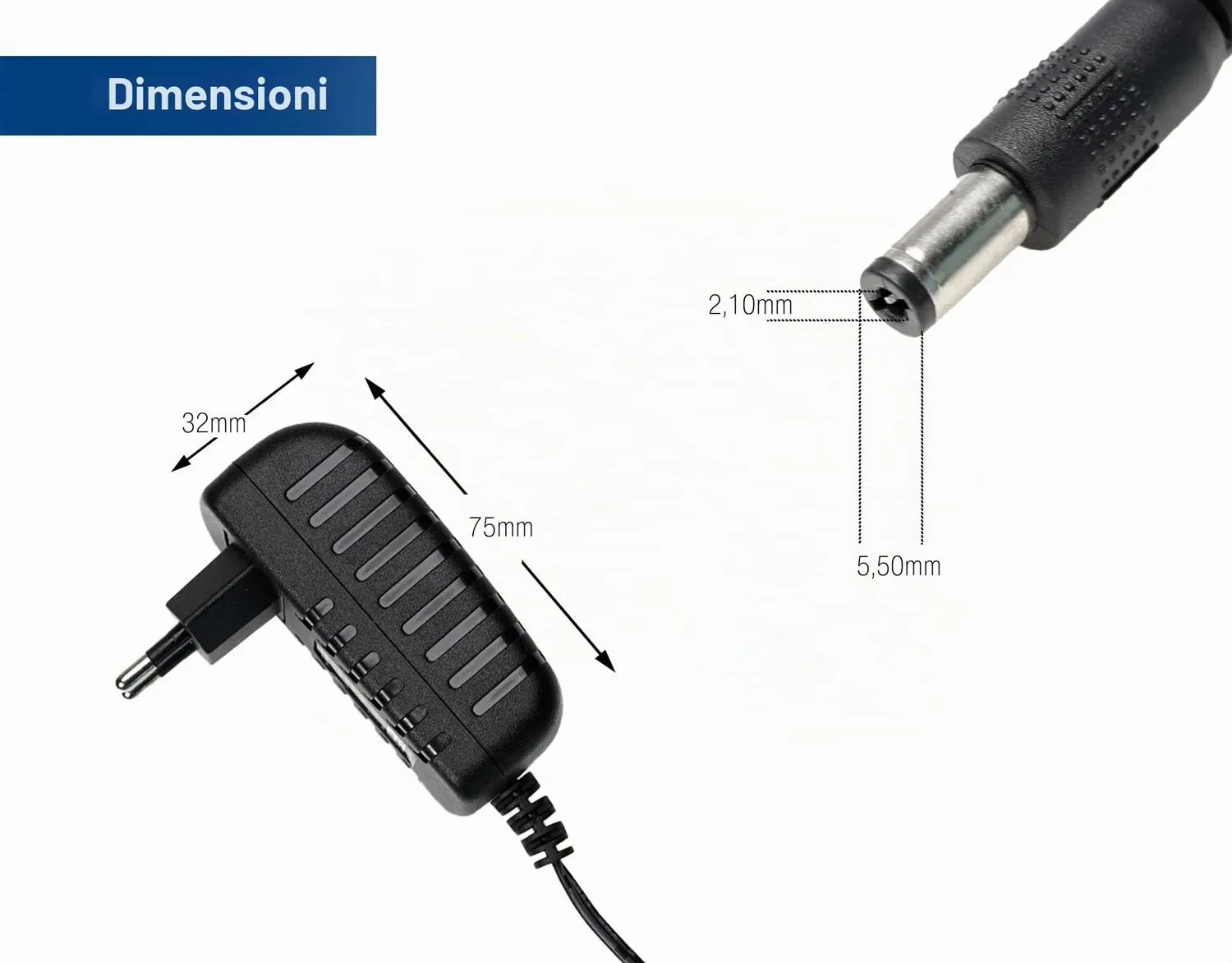 Edision Alimentatore 12V 2A originale EU 1,5m