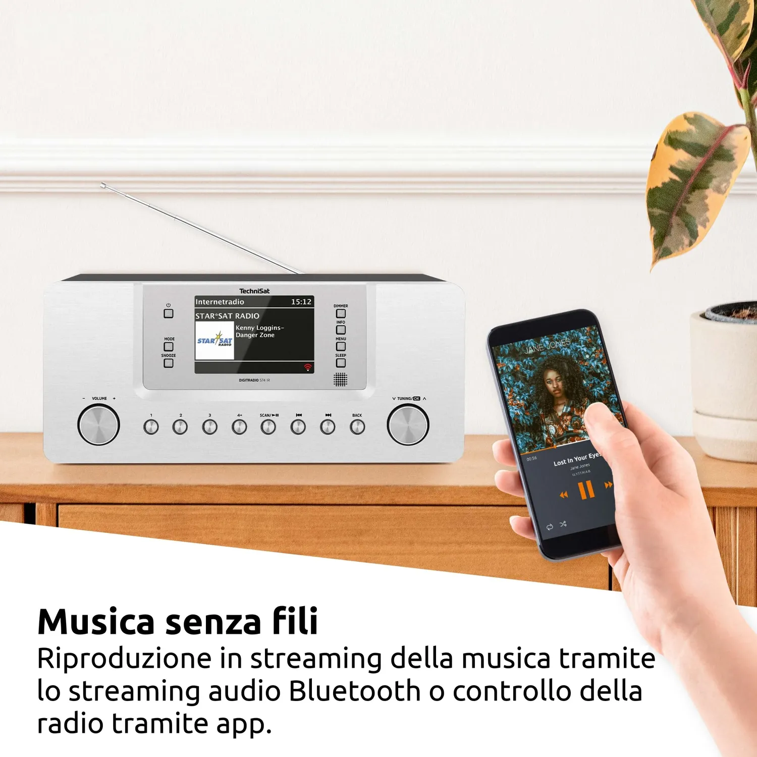 Technisat DigitRadio 574 IR radio internet DAB+ argento