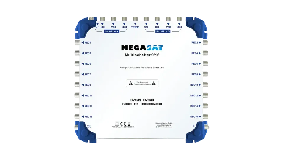 Megasat Multischalter 9/16 multiswitch 16 utenti segnale stabile
