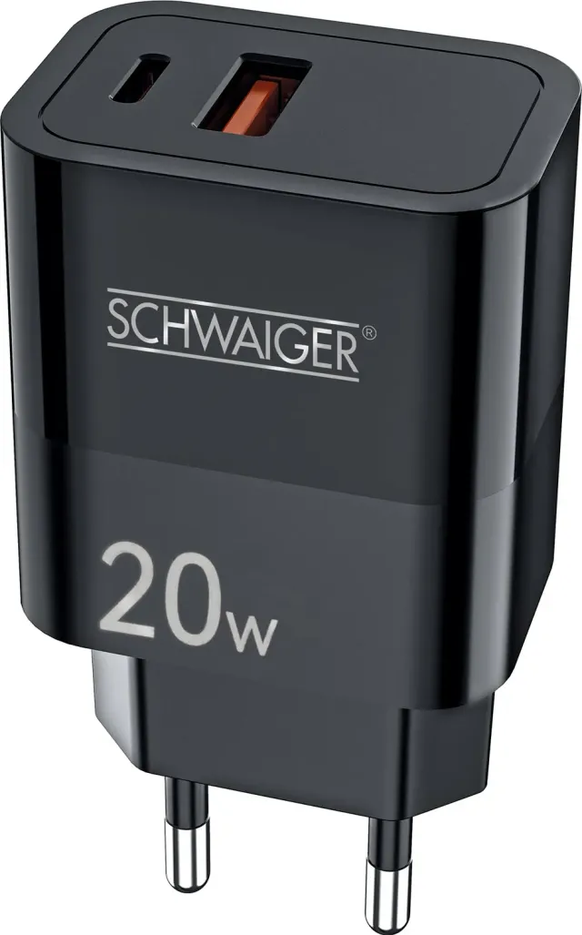 SCHWAIGER Caricabatterie rapido USB 20W USB-A USB-C