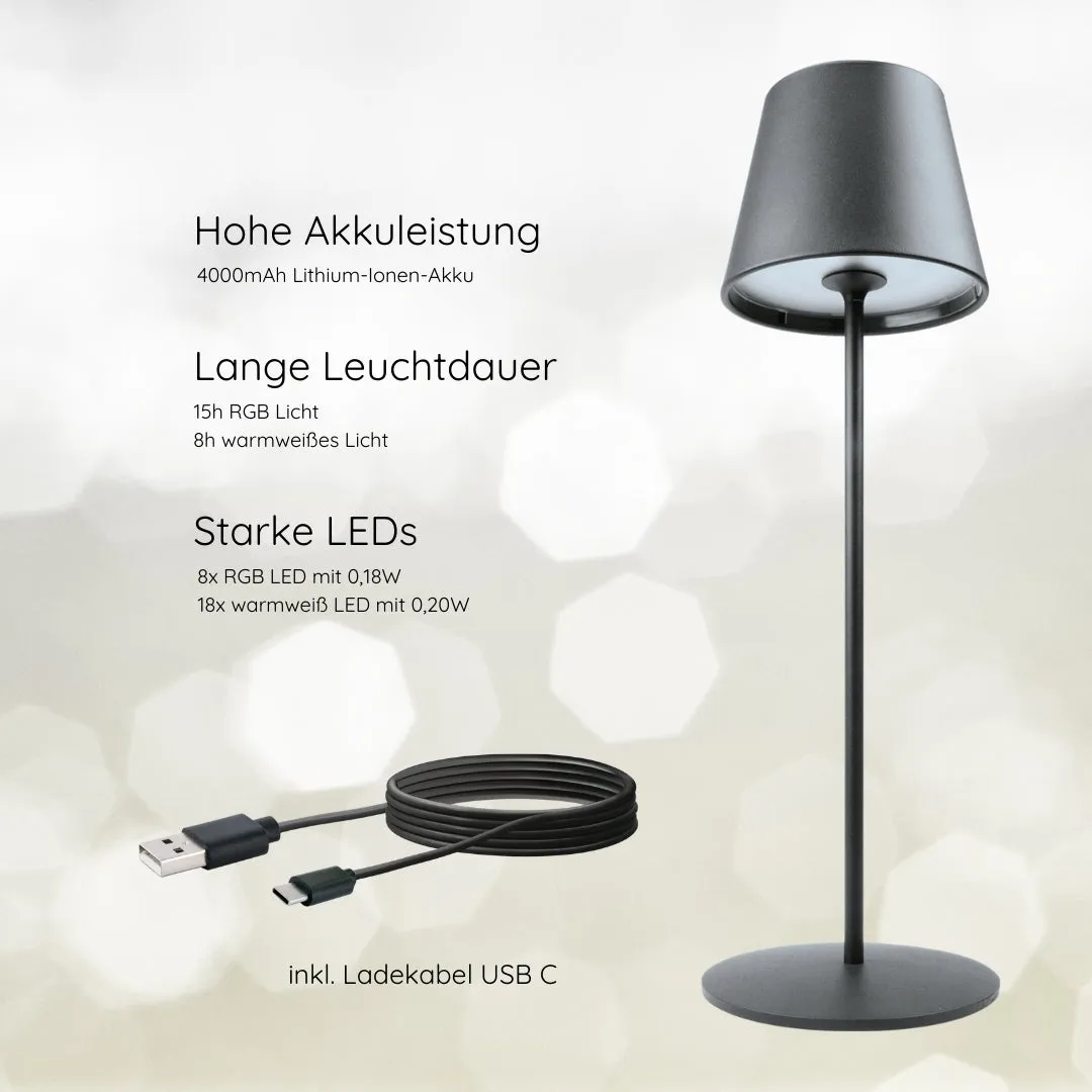 Schwaiger Lampada da Tavolo LED RGB Touch Antracite