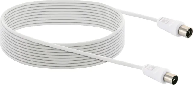 SCHWAIGER Cavo antenna TV 7,5 m bianco schermato
