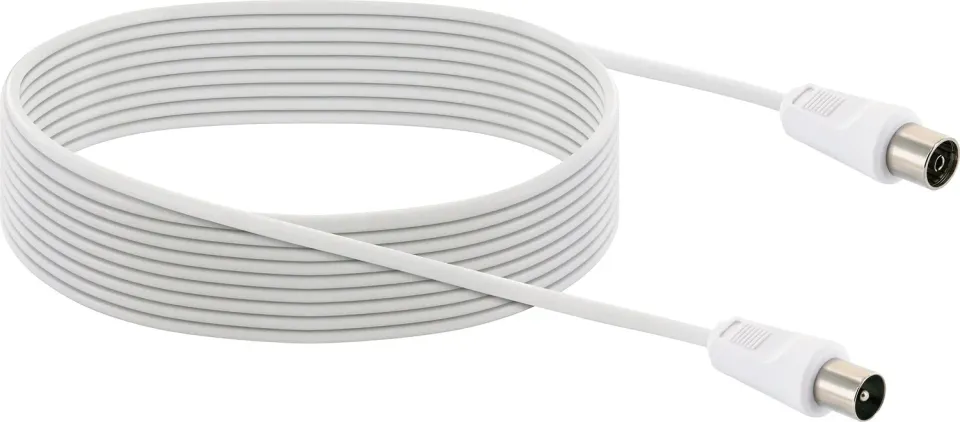 SCHWAIGER Cavo antenna TV 7,5 m bianco schermato