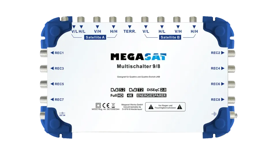 Megasat Multischalter 9/8 multiswitch satellitare 8 utenti
