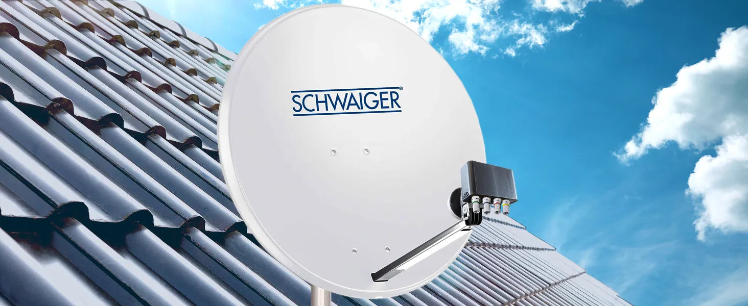 SCHWAIGER parabola acciaio 55 cm kit twin 2 utenti