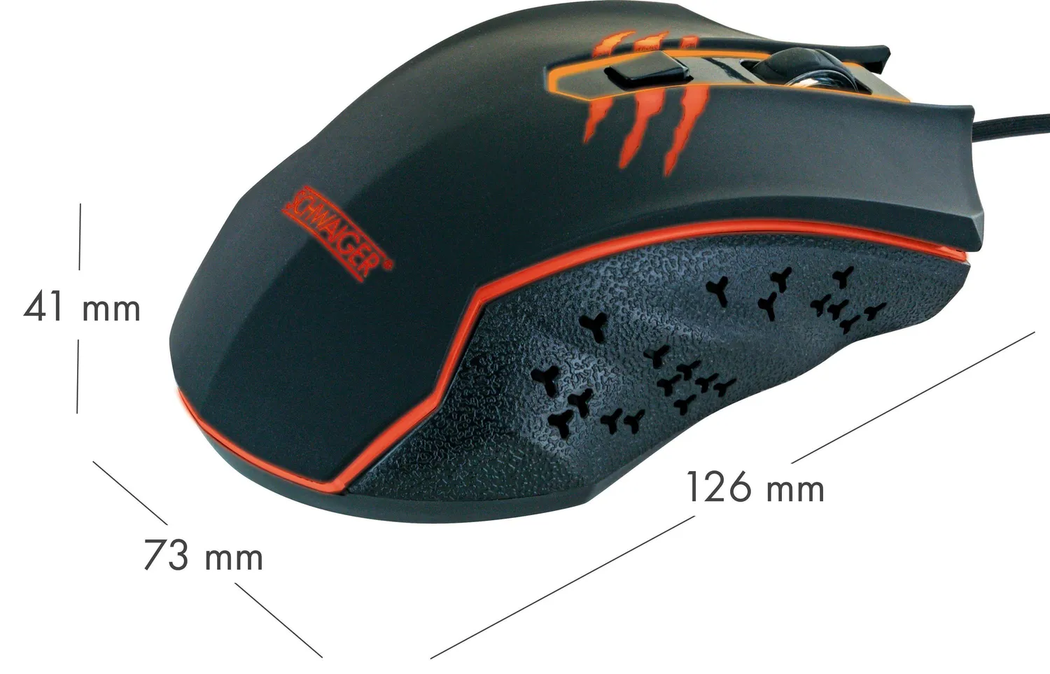 Schwaiger mouse gaming USB nero 3600 dpi
