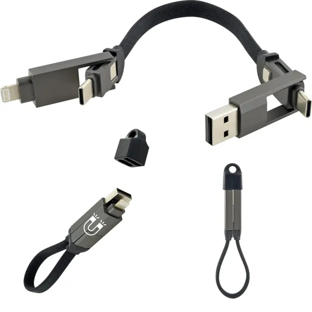 SCHWAIGER cavo USB 4 in 1 60W 12 cm nero
