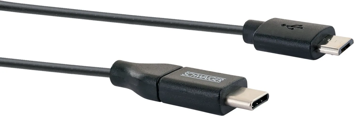 Schwaiger Cavo Adattatore USB-C Micro-B 1m Nero USB 3.1