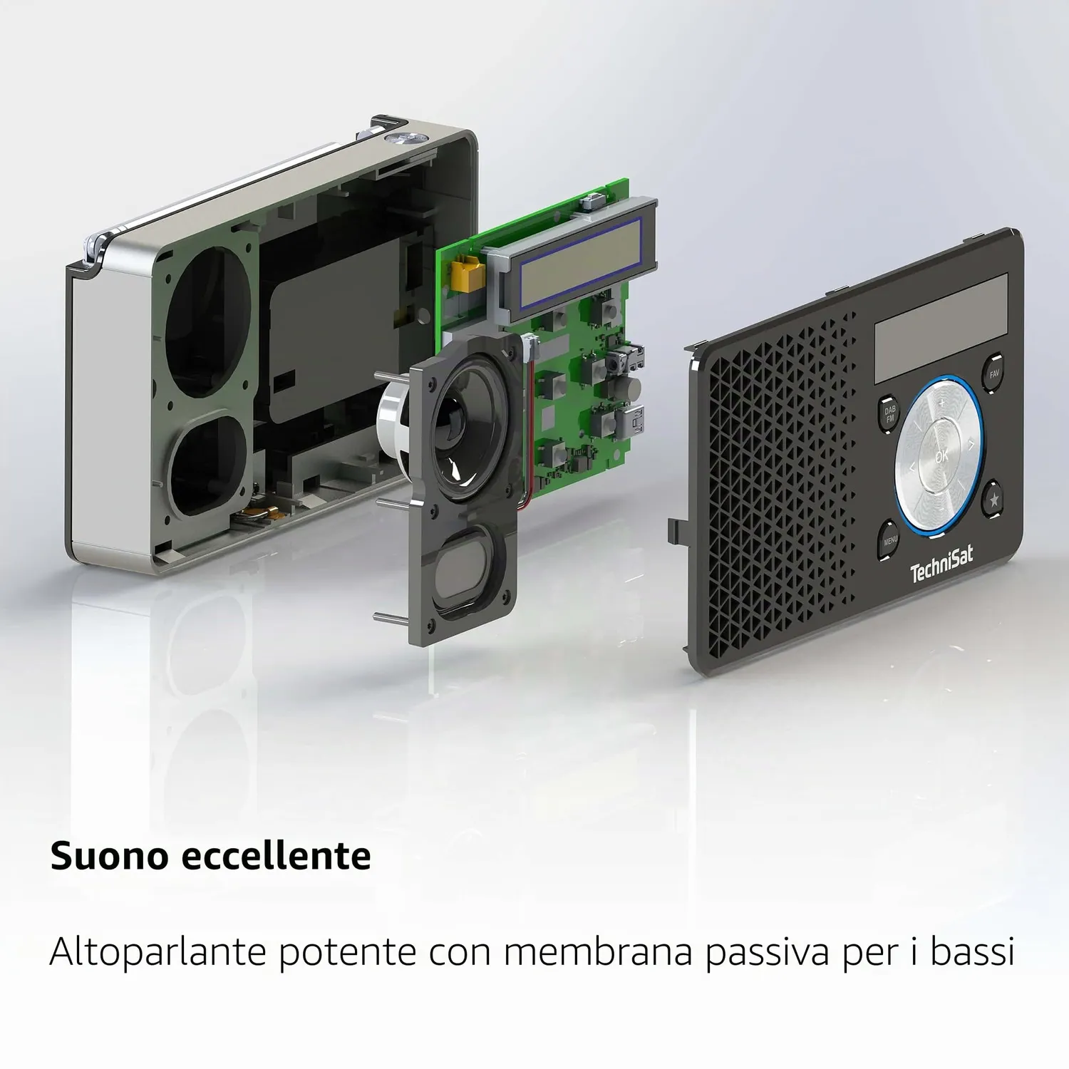 TechniSat DIGITRADIO 1 Radio DAB+ Portatile Argento/Arancione OLED
