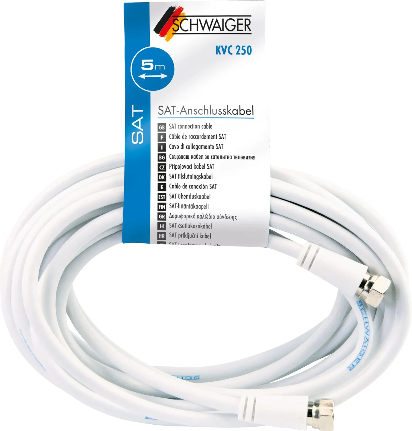 Schwaiger Cavo SAT 75 dB F-F 1,5 m Bianco